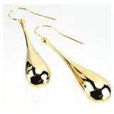 14K GOLD Elongated Teardrop Earrings 2.06g
