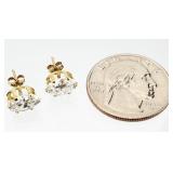 14K GOLD CZ Stone Earrings 1.47g