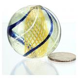 Vintage 1-3/4" German Latticino Swirl Glass Marble