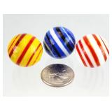 3 - 1",  One Inch Glass Swirl Marbles