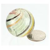 Vintage 1-3/8" German Latticino Swirl Glass Marble