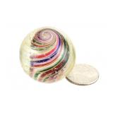 Vintage 1-3/8" German Ribbon Swirl Glass Marble