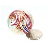 Vintage 1-7/16" German Ribbon Swirl Glass Marble
