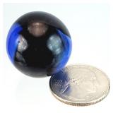 Vintage 1" Cobalt Blue & Black Glass Marble