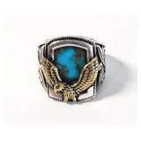 Sterling Silver Turquoise Eagle Men