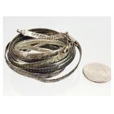 3) .925 Sterling Silver Herringbone Necklaces 60g