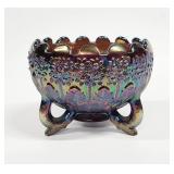 Vtg. FENTON Amethyst Carnival Artglass Rose Bowl