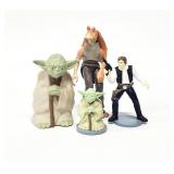 4pc STAR WARS Action Figures Yoda, Han Solo