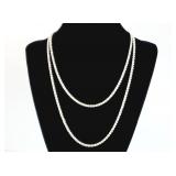 Sterling Silver 36" Rope Necklace 20.81g