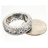 PAJ Sterling Silver CZ Diamond Wedding Band RING