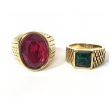 2) Gold Plate Stainless Steel Men