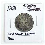 1881 Seated Quarter Coin