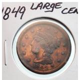 1849 Large Cent Coin