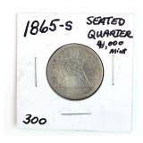 1865-S Seated Quarter Coin