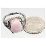 Sterling Silver Pink Opal Ring Sz. 10 / 6.53g