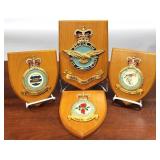 4) Royal Air Force Wood Wall Plaques