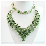 .925 Sterling Silver Peridot Necklace & Bracelet