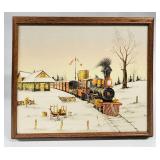 Vtg. C. CARSON Serigraphe Framed Oil Painting