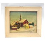 Vtg. Frances Hooghkirk Framed Landscape Painting