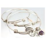 3) .925 Sterling Silver Charm Bracelets 33.13g