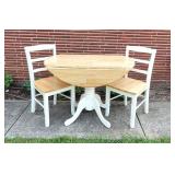 3pc Wood Kitchen Drop Leaf Table & Chairs