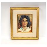 Vtg. Framed Oil Painting Portrait