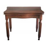 Antique Walnut Wood Serpentine Front Table