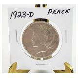 1923-D PEACE Silver Dollar Coin