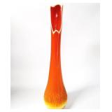 Mid Century " Swung Artglass Orange Vase