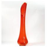 Mid Century " Swung Artglass Orange Vase