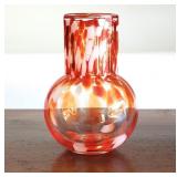 Retro Orange Artglass Tumble Up Carafe Decanter