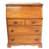 Solid 4 Drawer Drop Front Secretary Desk