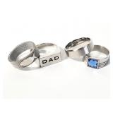 4pc Stainless Silver Tone Men
