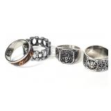 4pc Silver Tone Men