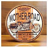 Route 66 Mother Road Motorcycle Repair Metal Sign