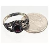 Sterling Silver Size 10 Garnet RING