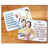2) Husband Wife Humor Tin Metal Signs