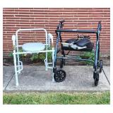 Medical Bedside Commode, Rolling Walker + More