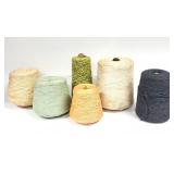 6) Vtg Textiles Mill Yarn Spools, Nylon, Rayon