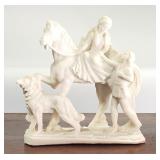 Vtg Romeo & Juliet on Horse Alabaster Sculpture