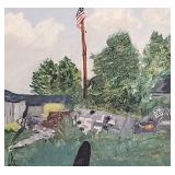 Vtg. Artist Signed German NAZI Plane Oil on Canvas