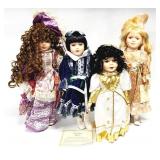 4 Ceramic Porcelain Girl Dolls