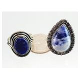 2) .925 Sterling Silver Jewelry Ladies Rings