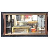 Vtg Mid Century Wall Shadow Box Framed Mirror #4