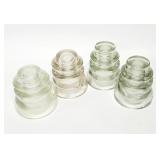 4 HEMINGRAY, Kerr, Whitall Tatum Glass Insulators