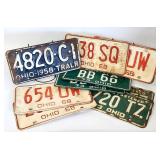 9) 1958-1973 OHIO License Plates