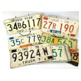8) 1966-1996 INDIANA License Plates