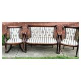 Antique 3pc Empire Upholstered Parlor Set