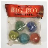 Vtg Marble King BIG BOY Marbles 5ct Bag