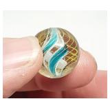 Antique 3/4" German Latticinio Swirl Glass Marble